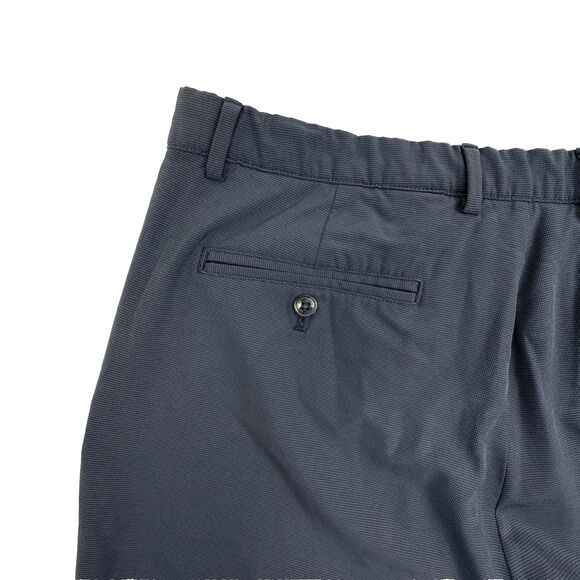 Greg Norman Everbest Mini Grid Check Performance Golf Pants Navy Stretch 36x29 - Picture 10 of 11